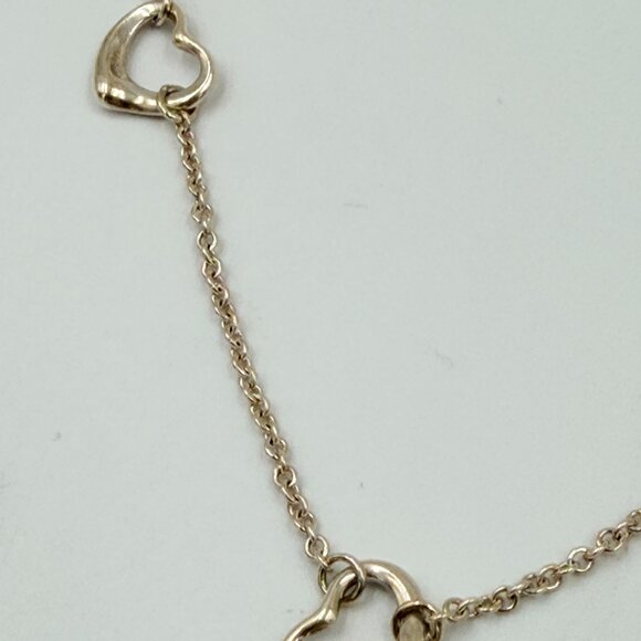 Authentic Tiffany & Co 925 Silver Elsa Peretti Triple Open Heart Necklace - Picture 4 of 8